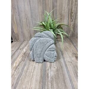 Vintage Native American Stone Bust, Hand Carved Head Statue, Signed